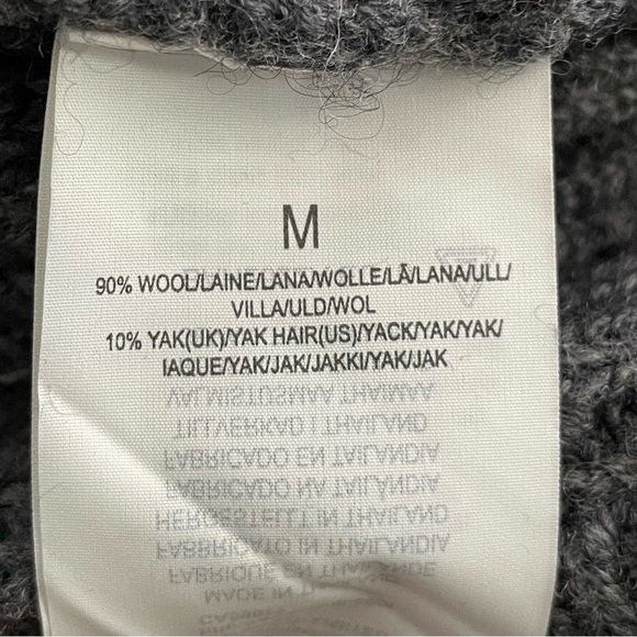 MUJI Charcoal Gray Wool Blend Ribbed Mockneck Sweater - Picture 3 of 6